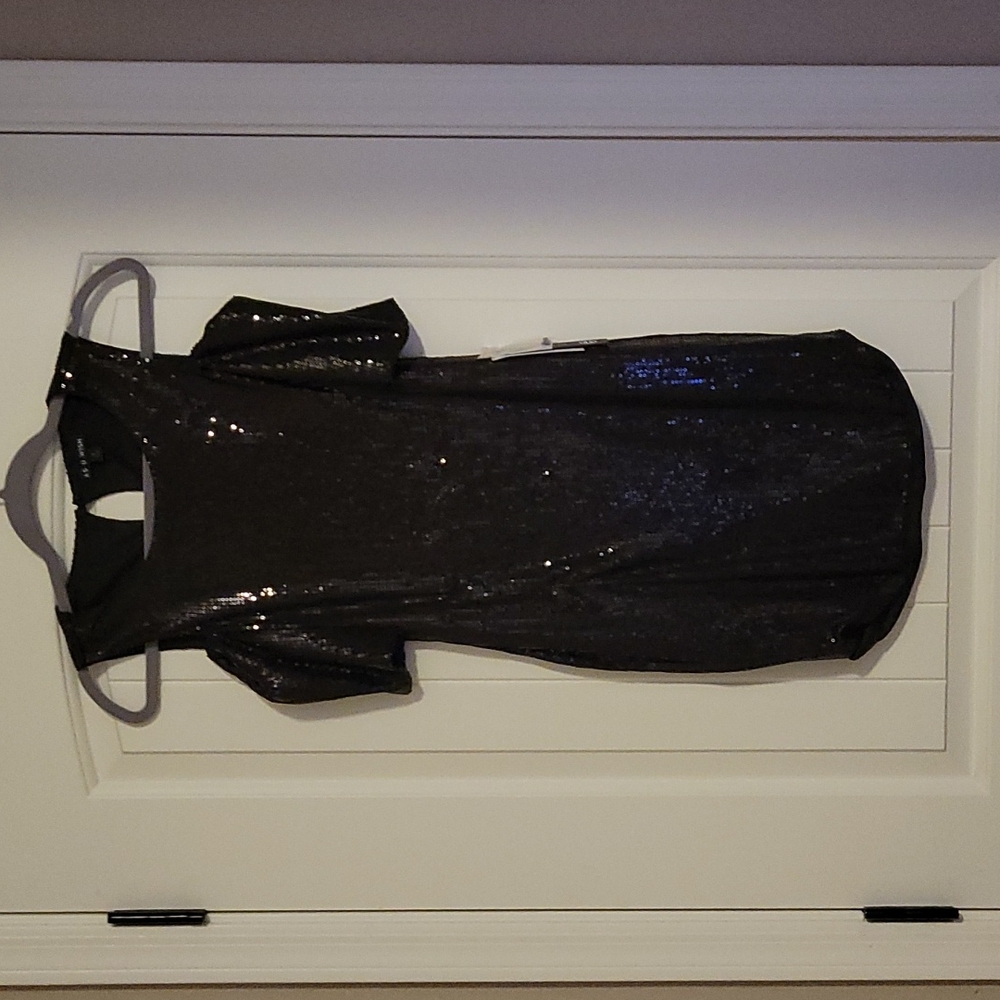Black sequin mini dress, Small